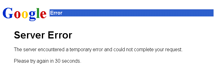 Google Server Down