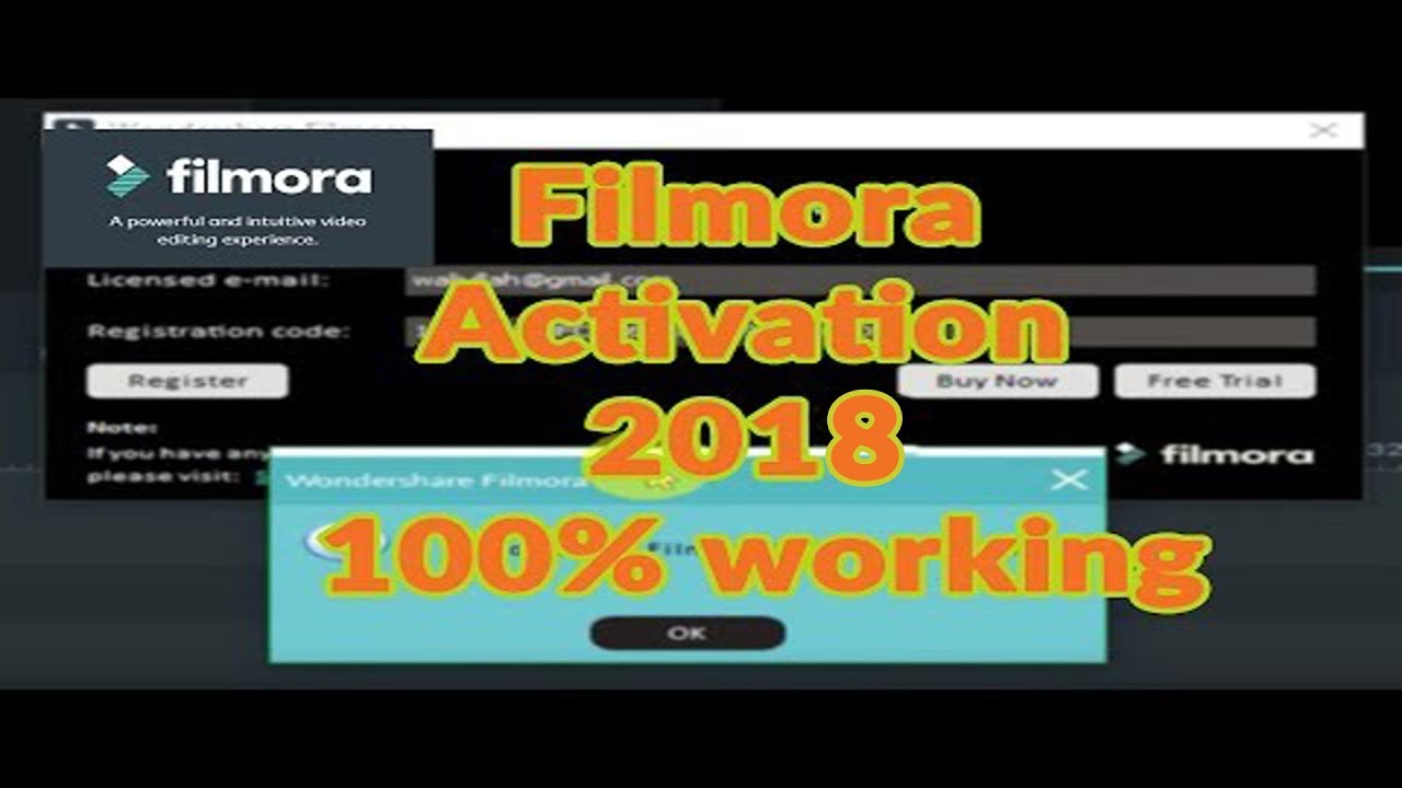 wondershare filmora serial key and email 7.8.1